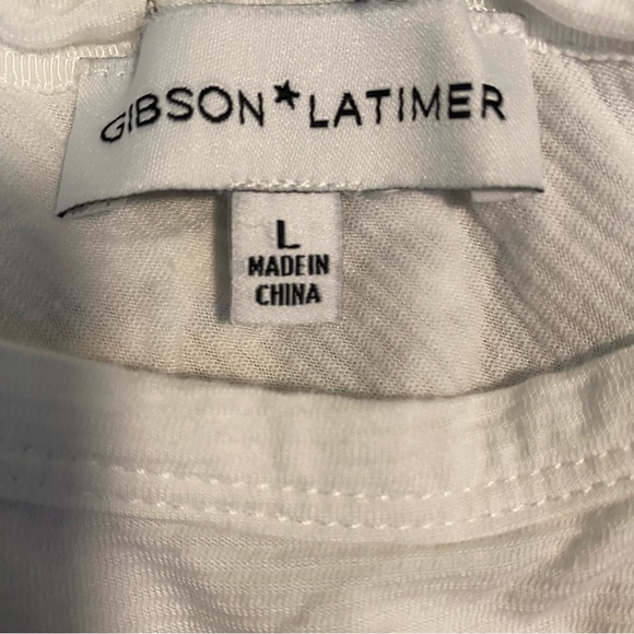 GIBSON LATIMER Crew Neck Loose Short Sleeve Tee White Lightweight Size Large - Picture 14 of 15